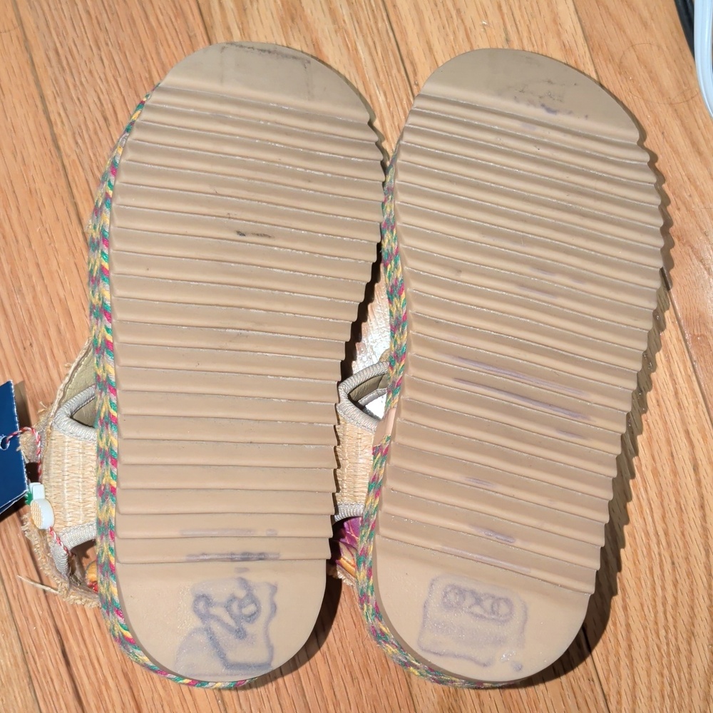 NWT FARM RIO COLORFUL TOUCANS PLATFORM RAFFIA VELCRO SANDAL - Picture 8 of 11